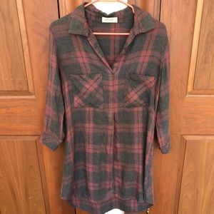 Bella Dahl plaid shirt dress